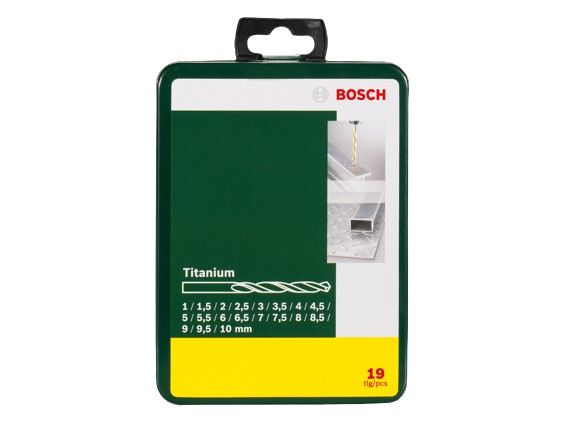 2607019437 Bosch 19-Piece Twist Set for Metal, 10 mm Max, 1 mm Min, High Speed Steel Bits