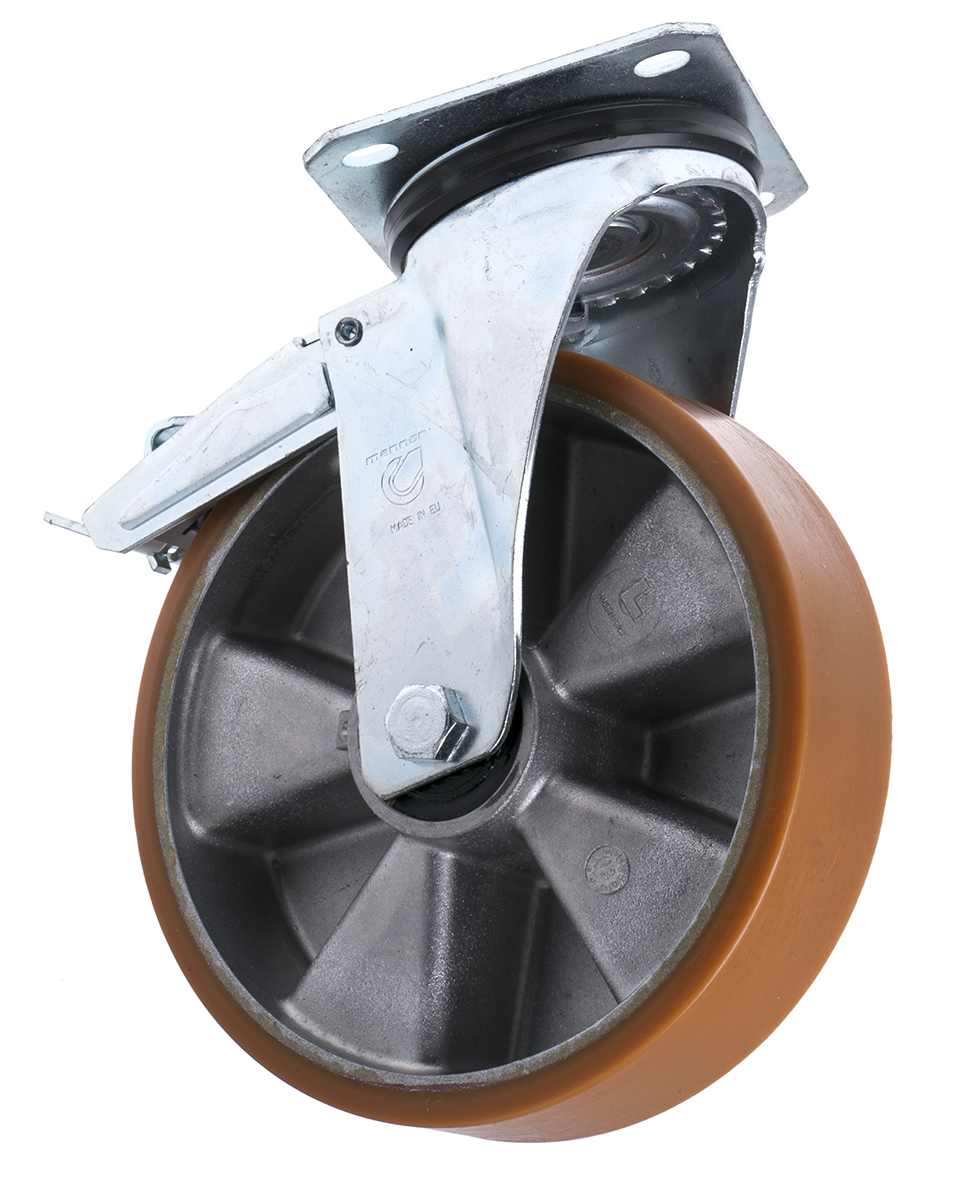 LAG Braked Swivel Castor, 300 kg Capacity, 200 mm Wheel