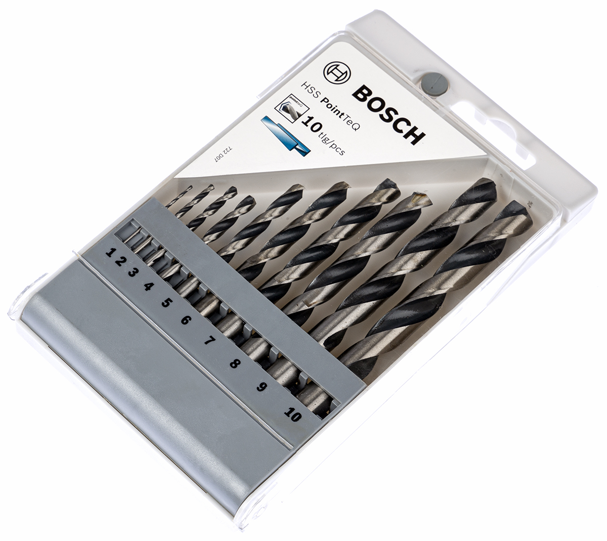 Bosch 10-Piece Twist Set for Metal, 10 mm Max, 1 mm Min, Steel Bits