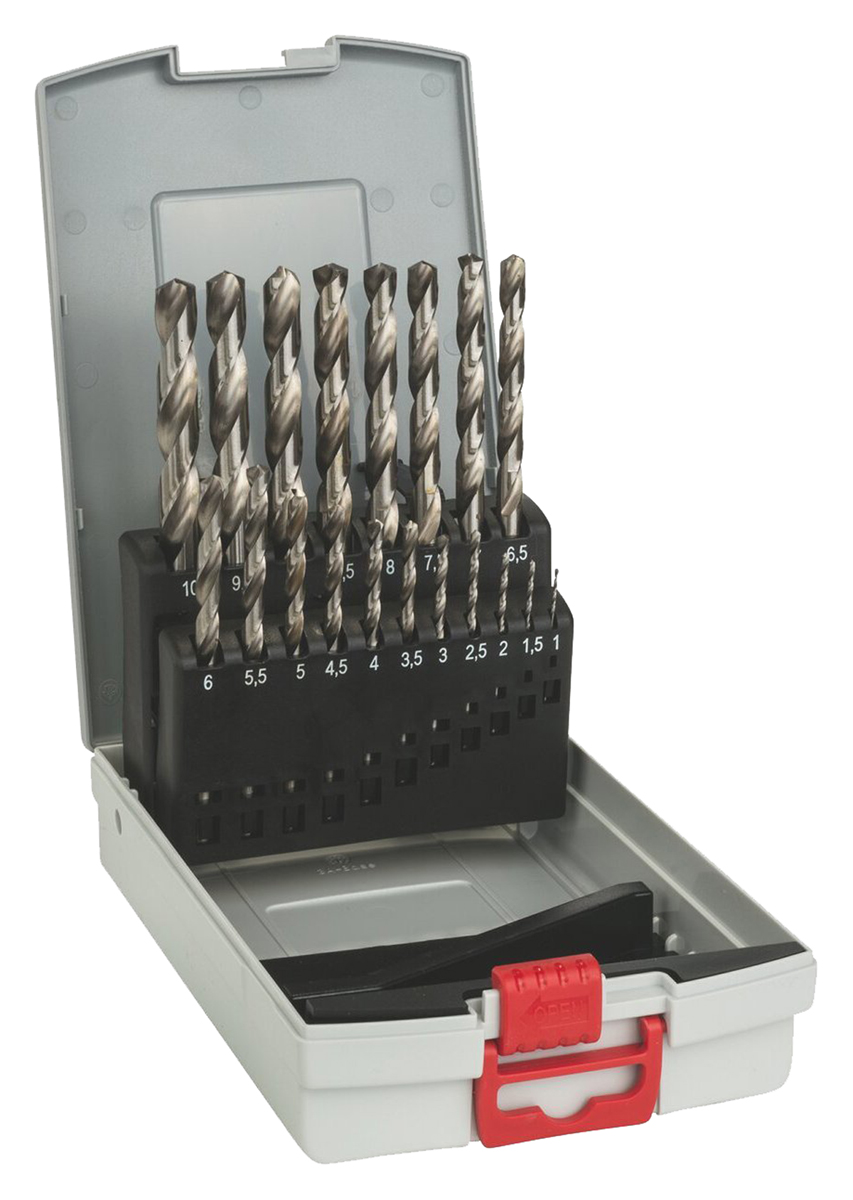 Bosch 19-Piece Twist Set for Metal, 10 mm Max, 1 mm Min, HSS-G Bits