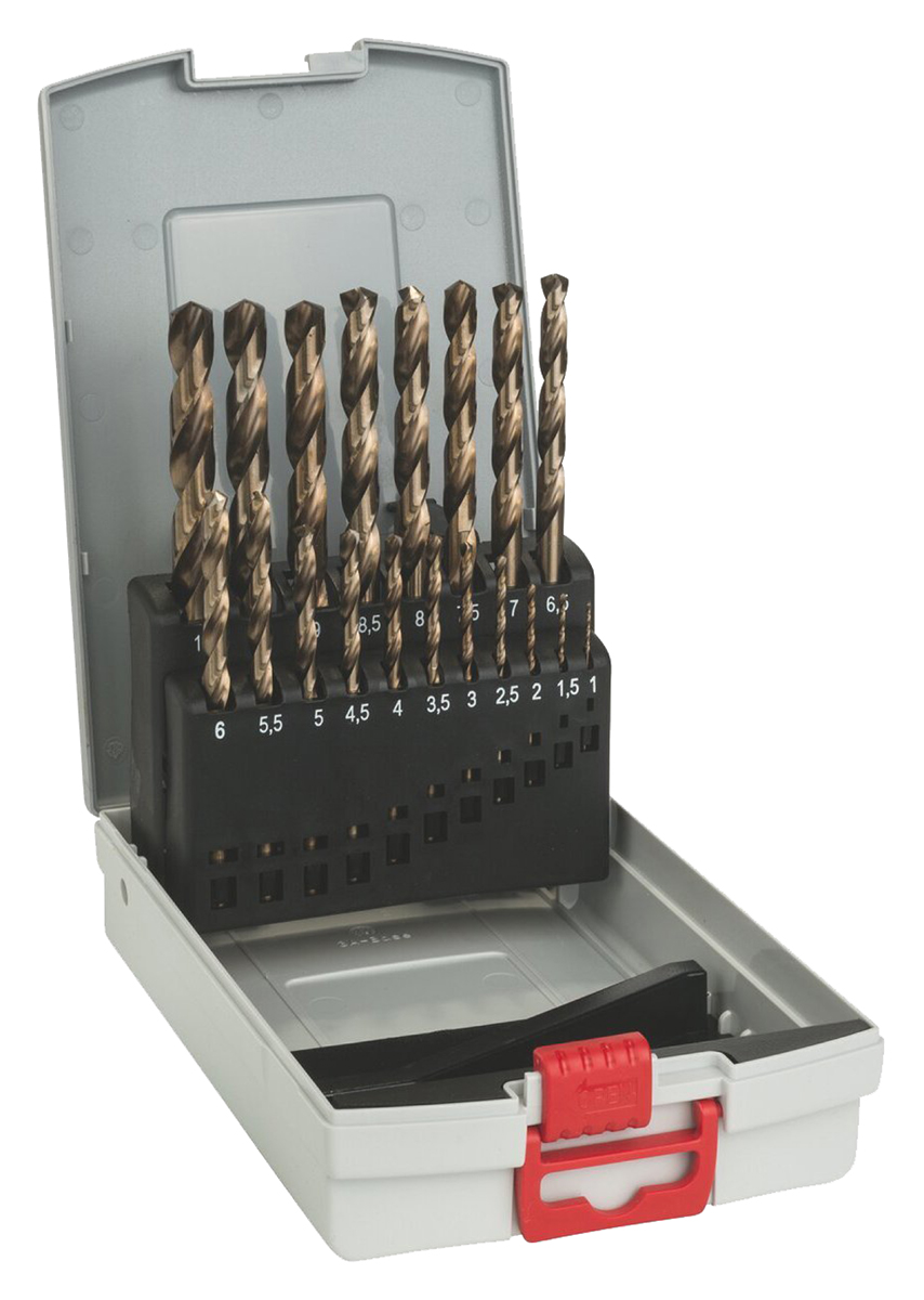 Bosch 19-Piece Twist Set for Metal, 10 mm Max, 1 mm Min, HSS-Co Bits