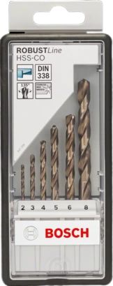2608587018 Bosch 25-Piece Twist Set for Metal, 13 mm Max, 1 mm Min, HSS-Co Bits