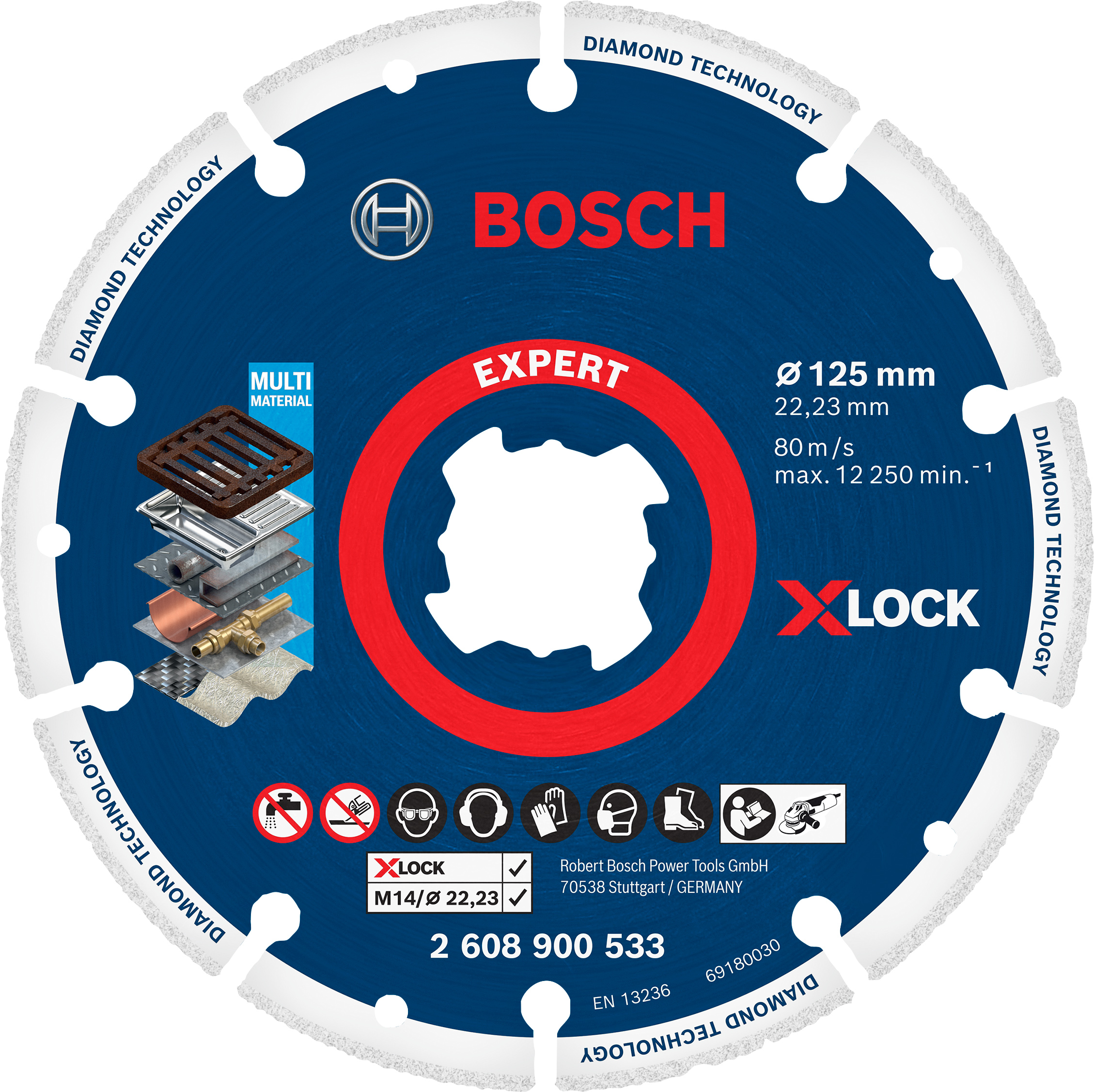 Bosch 2 608 900 533, 125 mm x 1.2 mm Thick, A Grade, 1 Grit 1 Per Pack