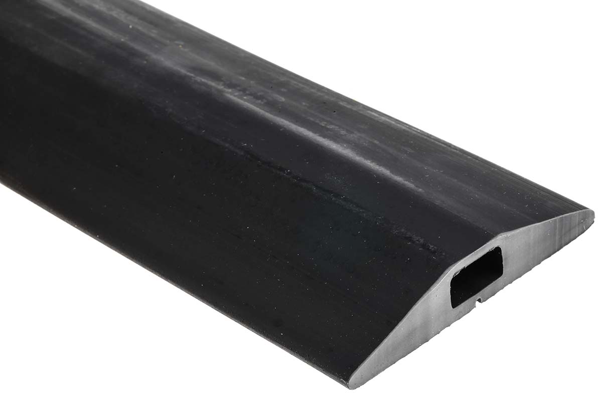 RS PRO 3 m Black Cable Cover in Rubber, 14 mm ID