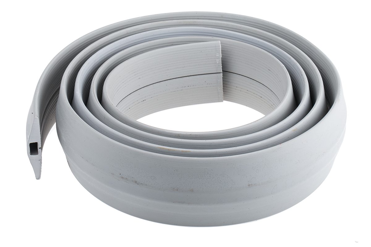 RS PRO 3 m Grey Cable Cover in Rubber, 14 mm ID