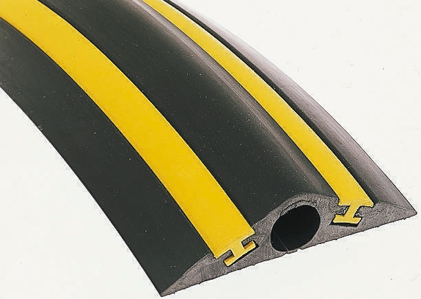 RS PRO 1.5 m Yellow, Black Cable Cover in Rubber, 53 mm ID