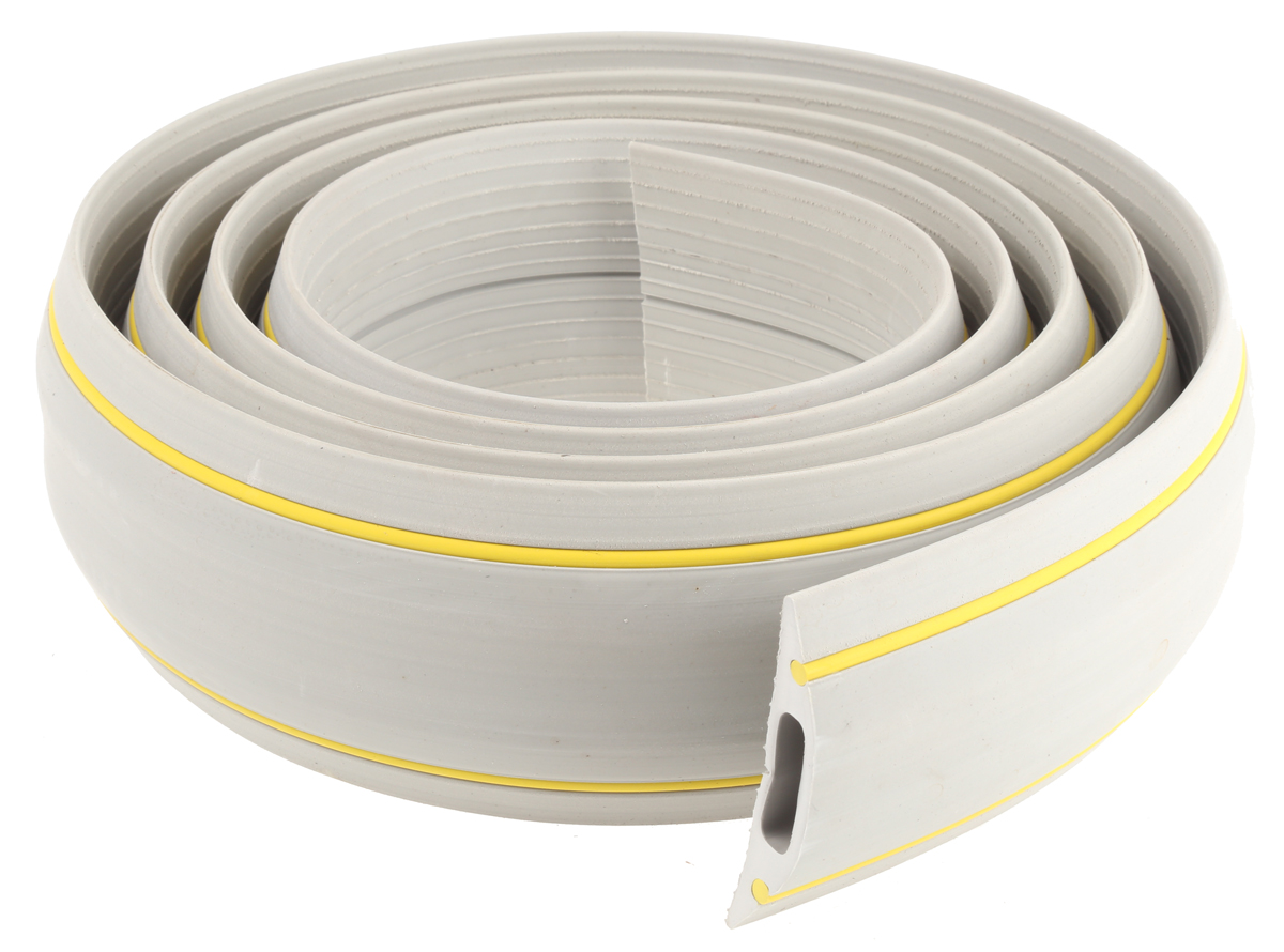 RS PRO 3 m Grey, Yellow Cable Cover in Rubber, 30 mm ID