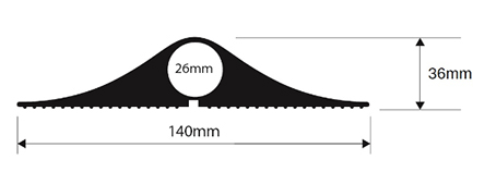 26101330 RS PRO 4.5 m Black Cable Cover in Rubber, 26 mm ID