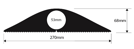 26101334 RS PRO 1.5 m Black Cable Cover in Rubber, 53 mm ID