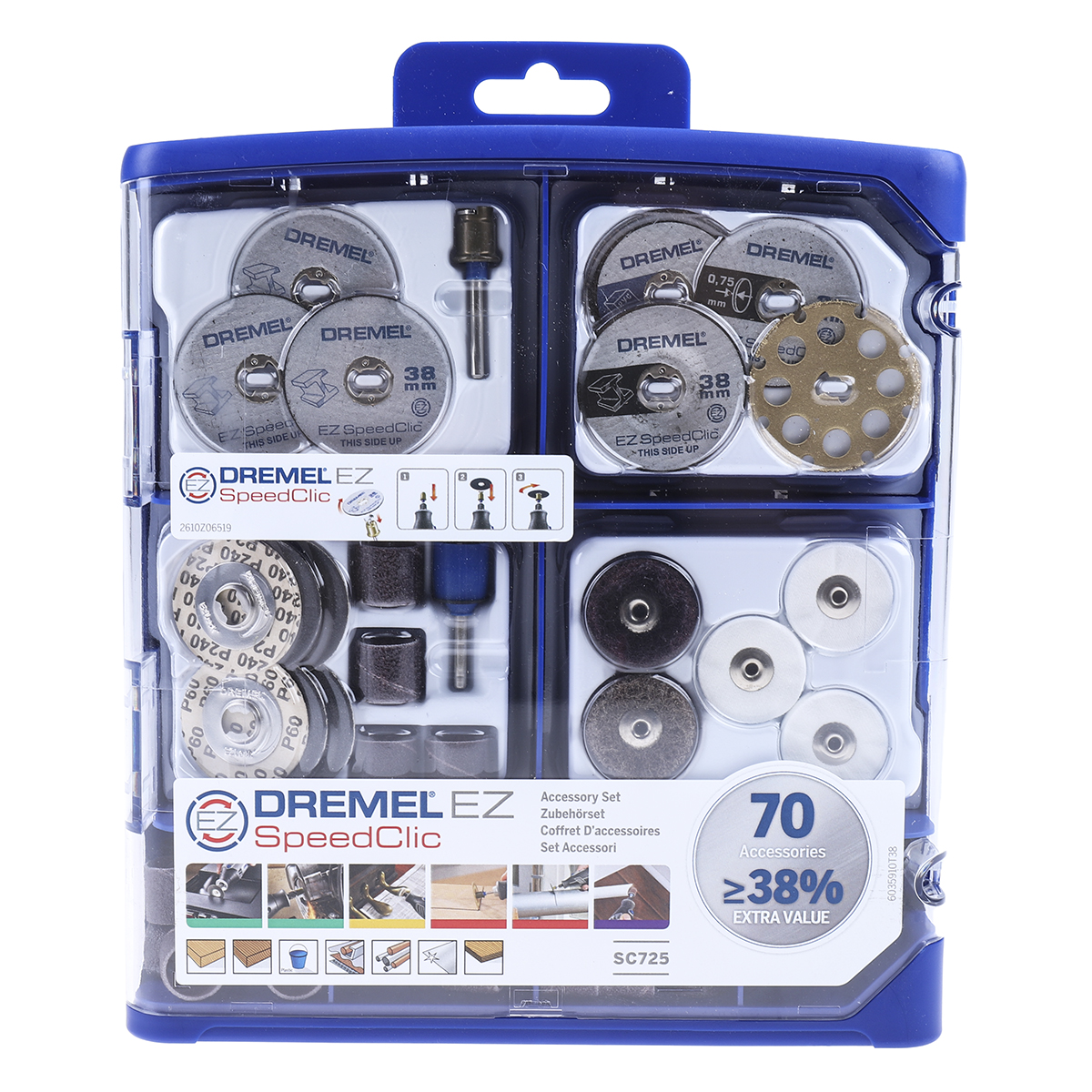 2615e725ja Dremel 70-Piece Accessory Kit for use with Dremel Tools