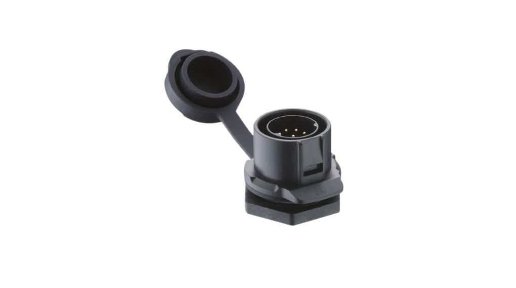 Lutronic Connector, 4 Contacts, Chassis Mount, Plug, Male, IP65, IP67, Quicklock Series