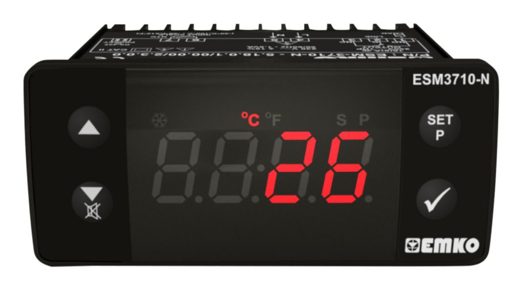Emko ESM Panel Mount On/Off Temperature Controller, 76x34.5x71mm 1 Input, 1 Output Relay, 230 V ac Supply Voltage ON/OFF
