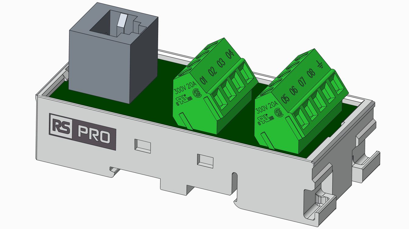 RS PRO C550S Series 9-Contact Female Interface Module, RJ45 Connector, DIN Rail, 1A