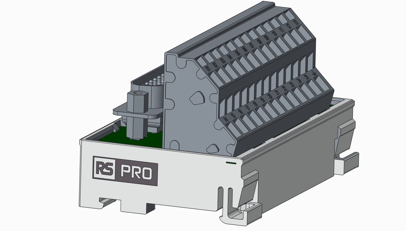 RS PRO C525W Series 25-Contact Male Interface Module, D-Sub Connector, DIN Rail, 1A