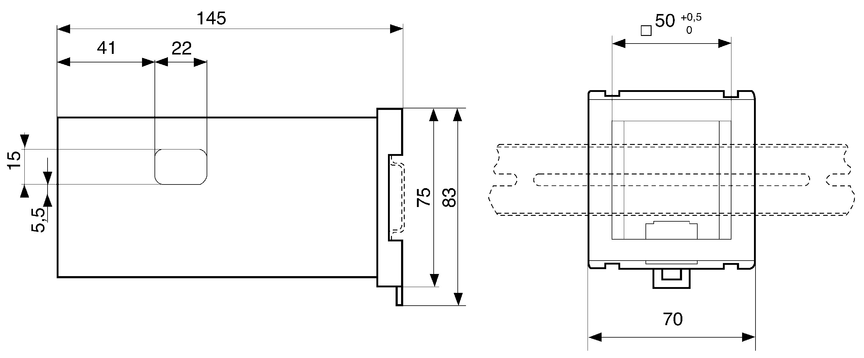 Crouzet Adapter For Use With  Tachometer, Preselection Tataliser, Multi-Totaliser, Chronometer, Batch Counter