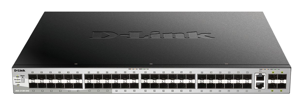 D-Link 54-Port Layer 3 Stackable Managed SFP Switch with 10G Uplinks, Managed 54 Port Network Switch, EU
