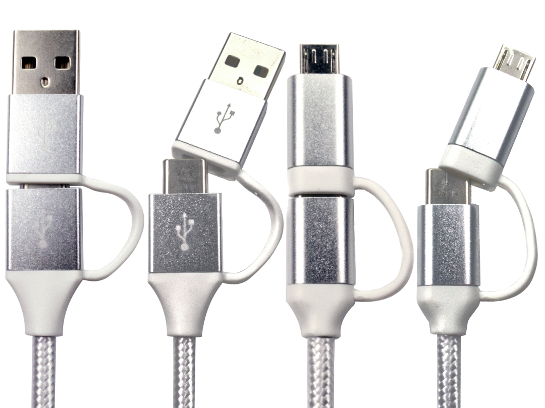 RS PRO USB Cable, Male USB Type A, USB Type C to Male, USB 2.0 Micro USB Type B, USB Type C, White, 1.5 m
