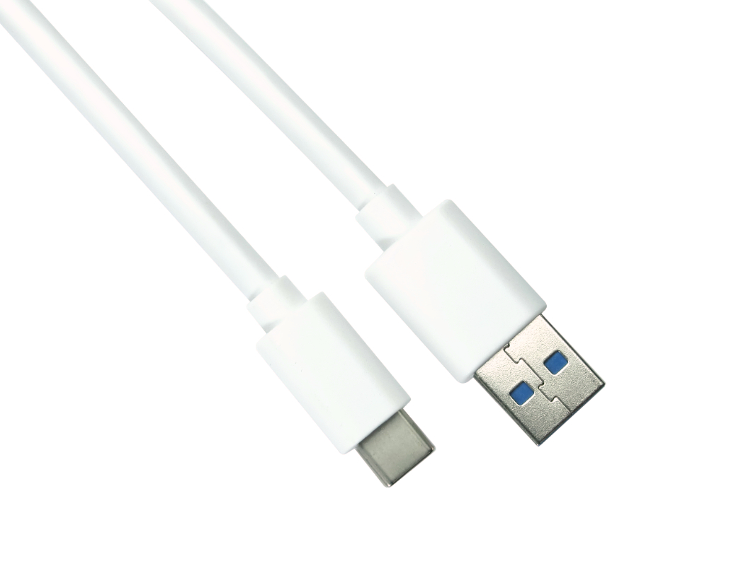 RS PRO USB Cable, Male USB Type C to Male, USB 3.0 USB Type A, White, 1 m