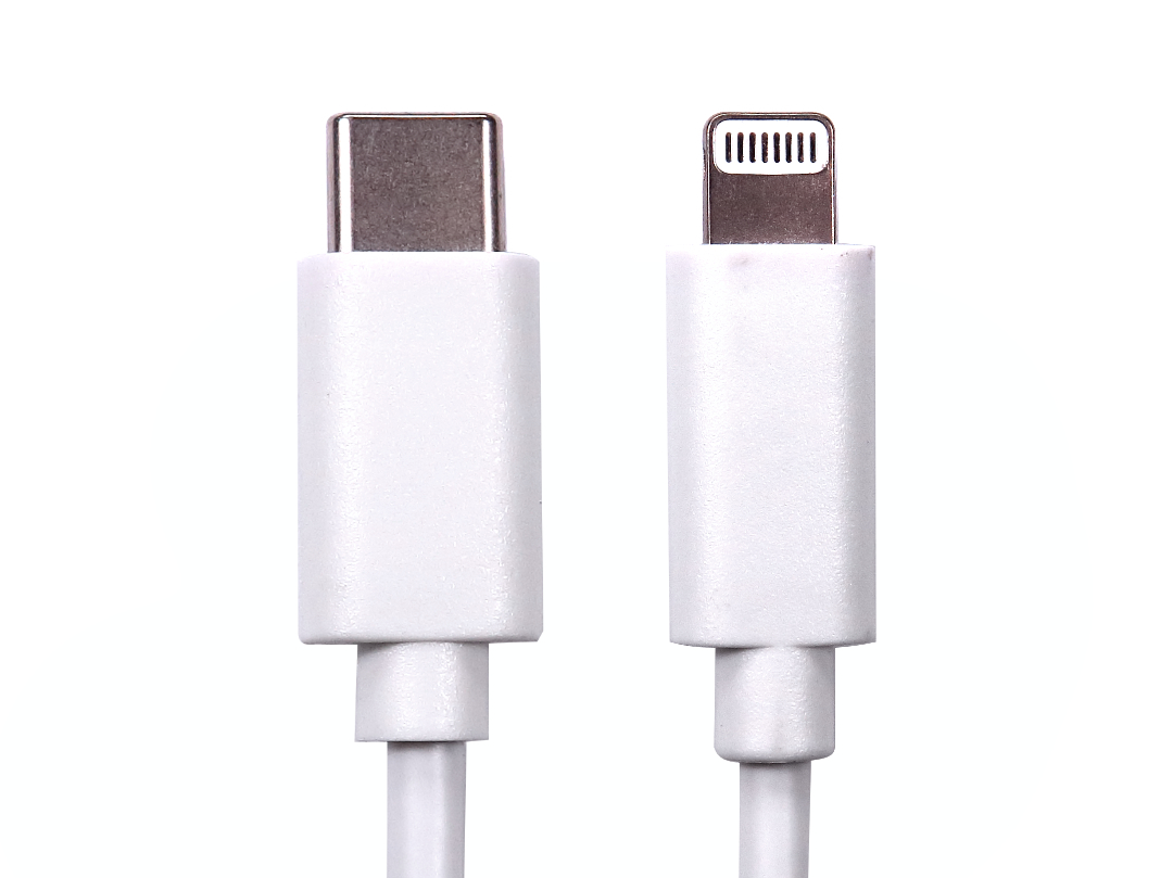 RS PRO USB Cable, Male USB Type C to Male, USB 3.0 Lightning Connector, White, 2 m