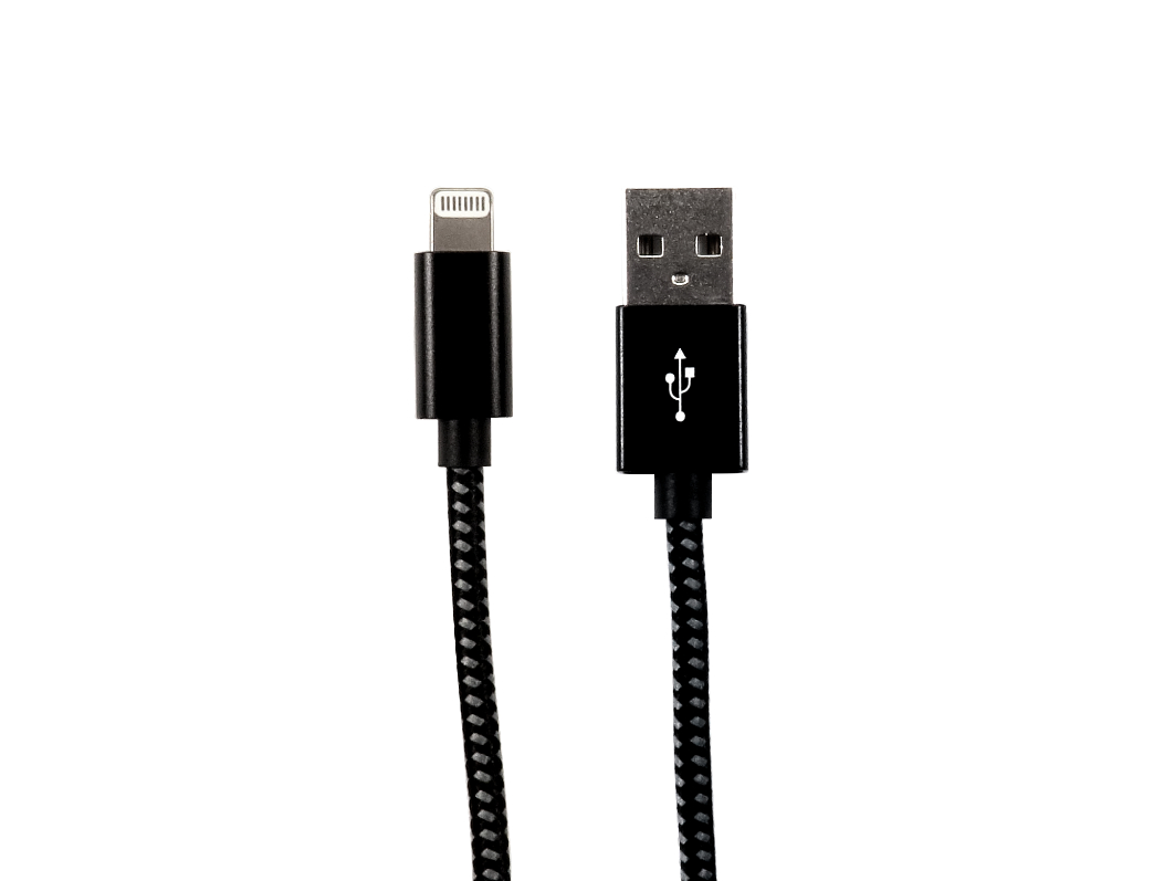 RS PRO USB Cable, Male USB Type A to Male, USB 2.0 Lightning Connector, Black, 1 m