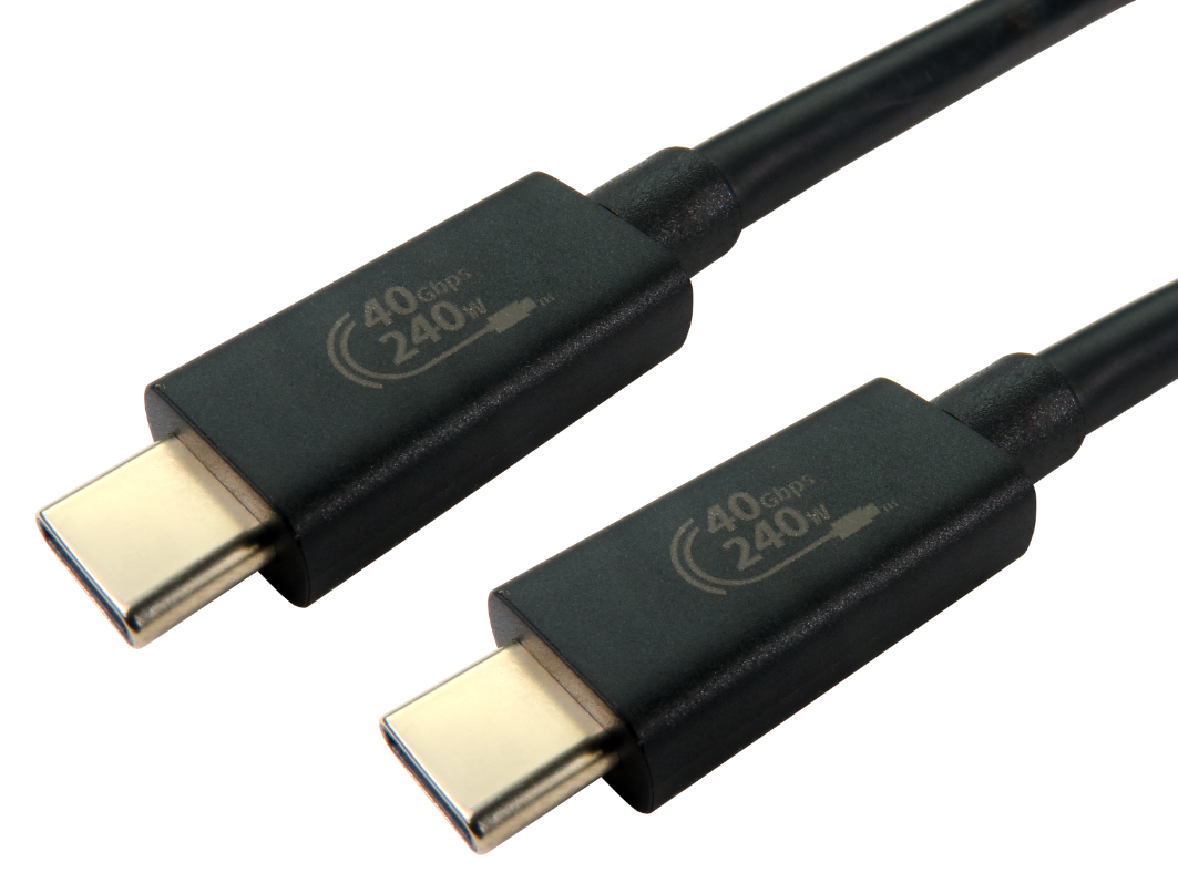 RS PRO USB Cable, Male USB to Male, USB 4.0 USB, Black, 1 m