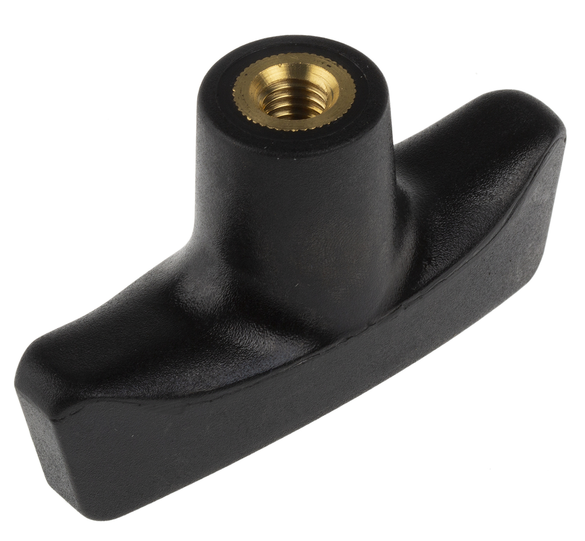 267-0853 RS PRO Black Duroplast 2-Arm Clamping Knob, M8, Threaded Through Hole