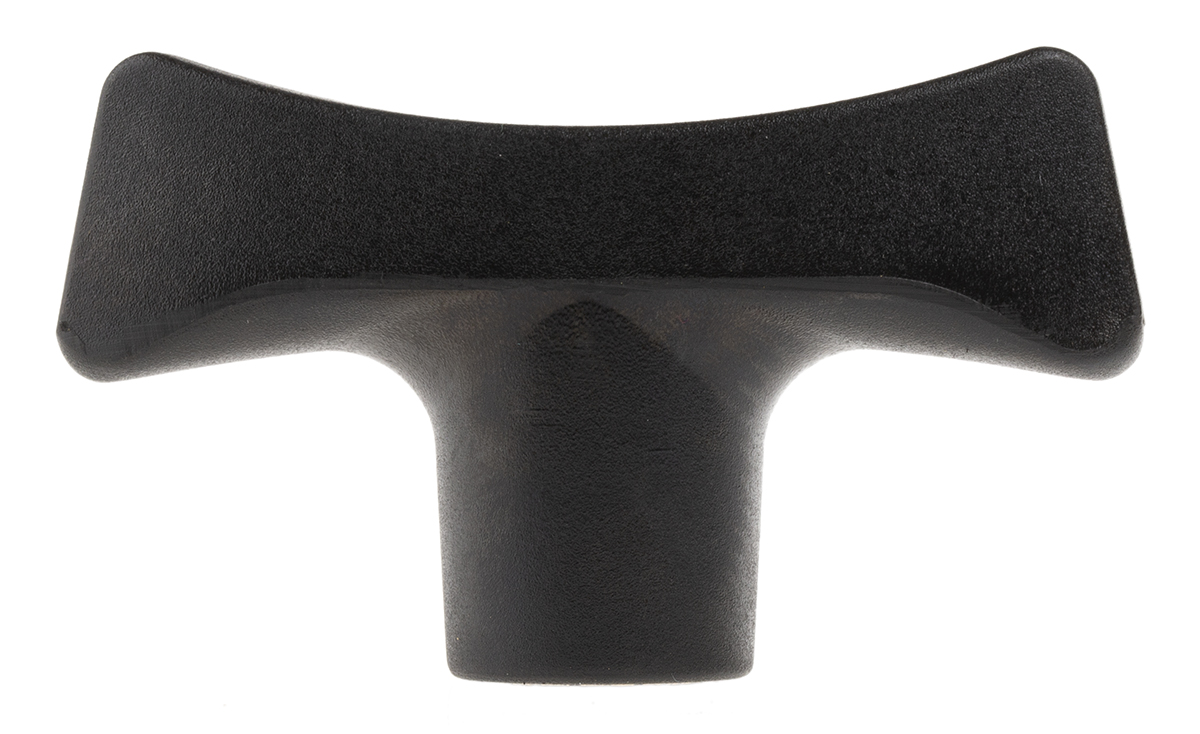 267-0853 RS PRO Black Duroplast 2-Arm Clamping Knob, M8, Threaded Through Hole