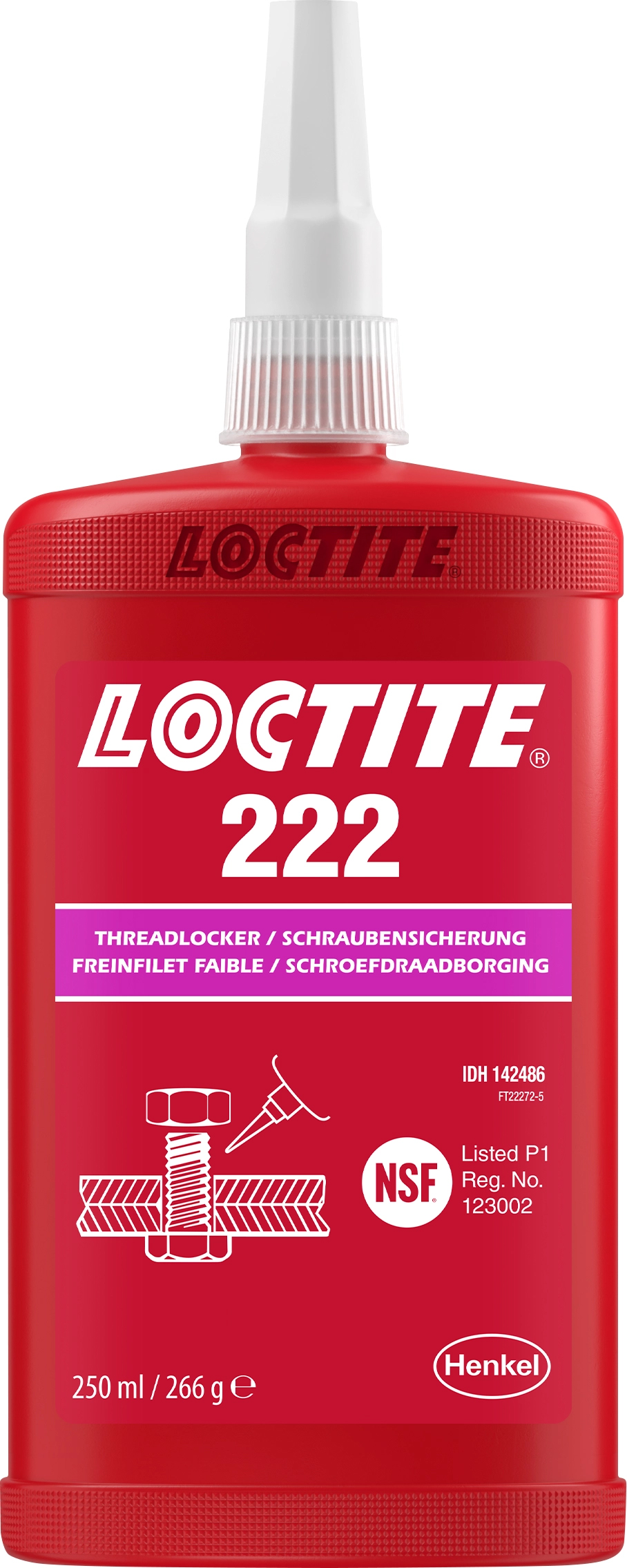 Loctite Loctite 222 Purple Threadlocking Adhesive, 250 ml Bottle, 6 h Cure Time