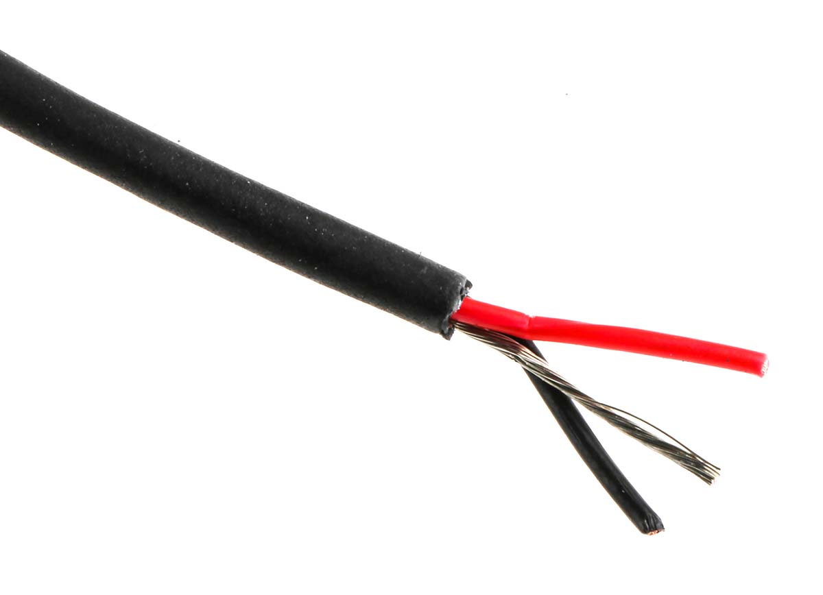 Van Damme Reduced OD Console Cable Series 2 Core Screened, 2.7 mm OD, 100 m, Black