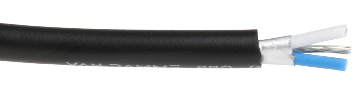 268-001-000 Van Damme classic 1 pair Series 2 Core, 0.2 mm CSA Screened, 3.5 mm OD, 100 m, Black