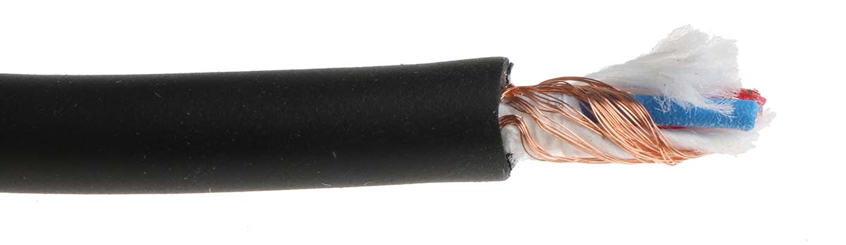 Van Damme Tour Grade Classic XKE Series, 0.1 mm CSA Screened, 6.35 mm OD, 100 m, Black