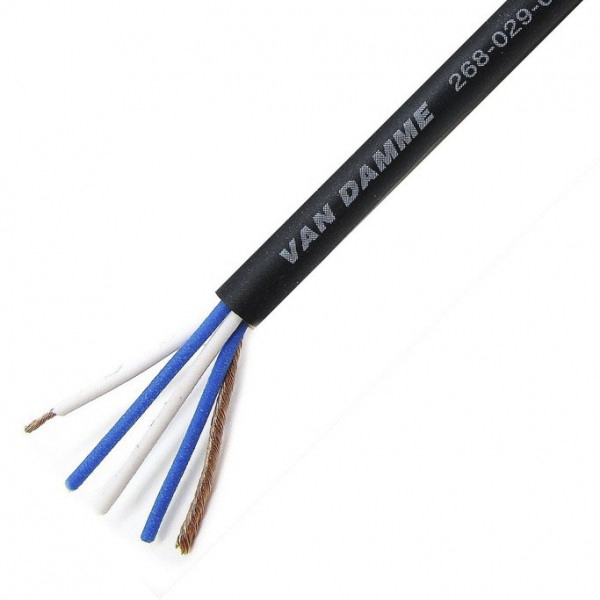 Van Damme Tour Grade Classic XKE Miniature Starquad Series 4 Core, 0.08 mm CSA Screened, 4.85 mm OD, 100 m, Black