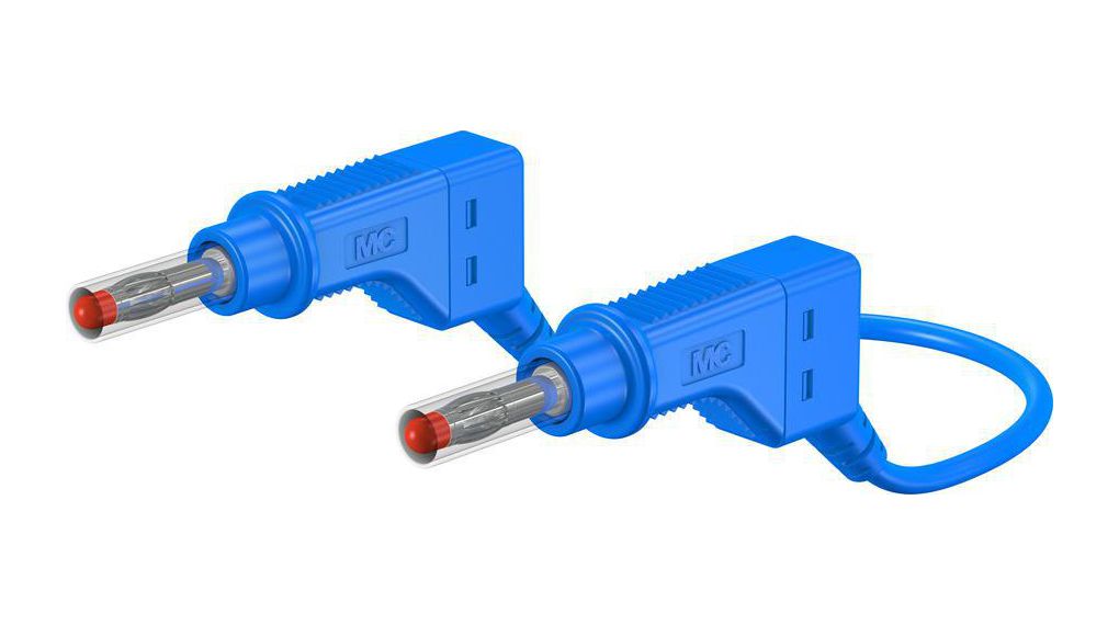 Staubli Test lead, 32A, 600V, Blue, 100cm Lead Length