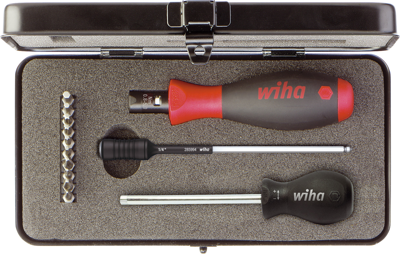 Wiha Adjustable Standard Torque Screwdriver, 0.8 to 5 Nm, 3 mm, 4 mm, PH1, PH2, PZ1, PZ2, T10, T15, T20, T25 Drive, 6 %