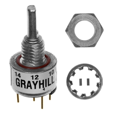 Grayhill 15 ppr Pulse Optical Encoder with a 3.18 mm Flat Shaft, Panel Mount