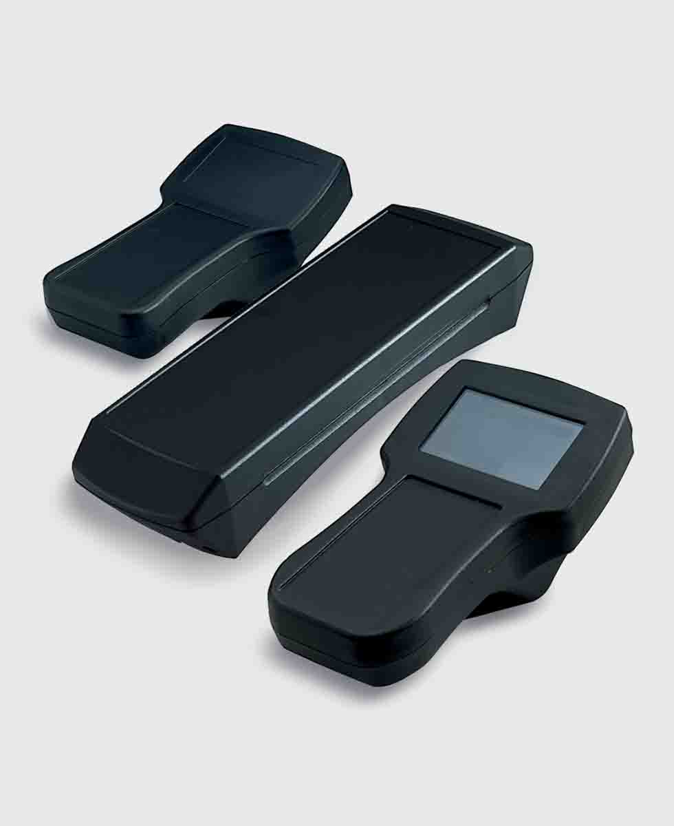 270202000 Rose Beluga Series Black, Grey Polyamide Handheld Enclosure Integral Battery Compartment Display Window, IP65, 187 mm x