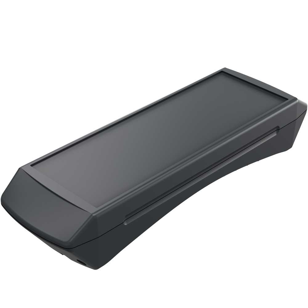 Rose Beluga Series Grey, Black Polyamide Handheld Enclosure Integral Battery Compartment Display Window, IP65, 117 mm x