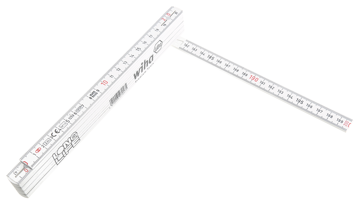 27057 Wiha 2 m Plastic Folding Ruler Metric