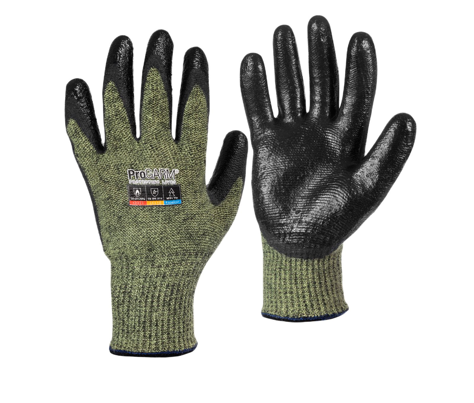 ProGARM 2707 Green Work Gloves, Size M, Neoprene Coating