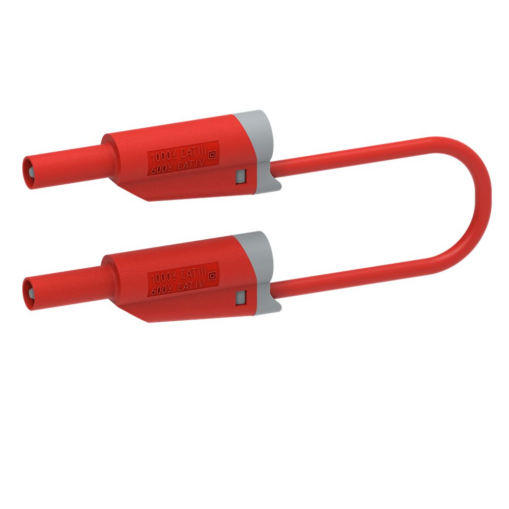 Electro PJP Plug 12A, 1kV, Red, 1 m Lead Length