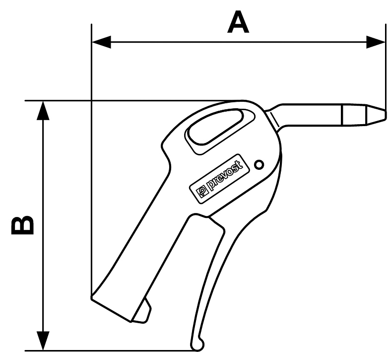 27102-prep PREVOST 6 bar Blow Gun, 1/4 in G Air Inlet (BSP)