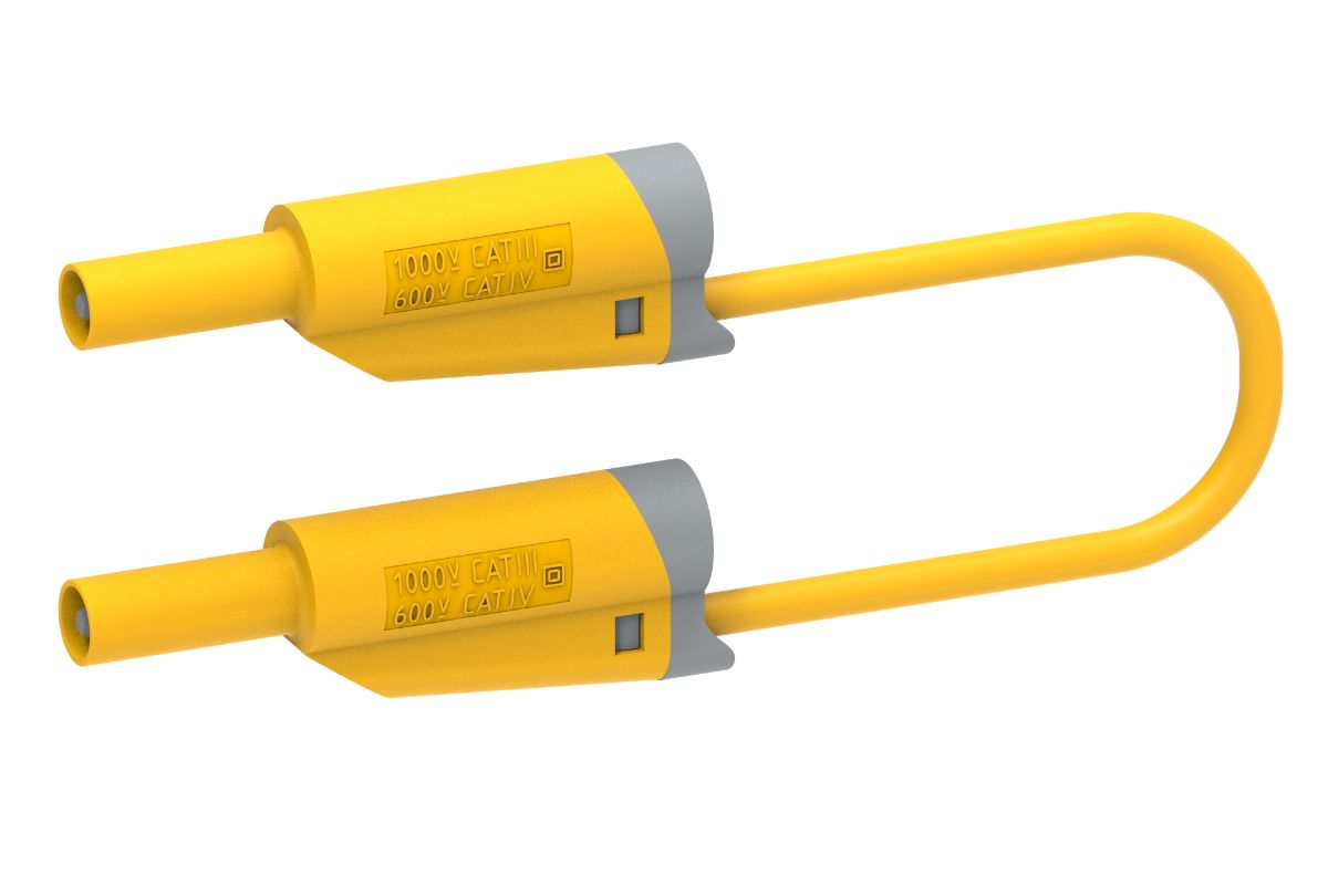 Electro PJP Test Lead 36A, 1kV, Yellow, 1 m Lead Length