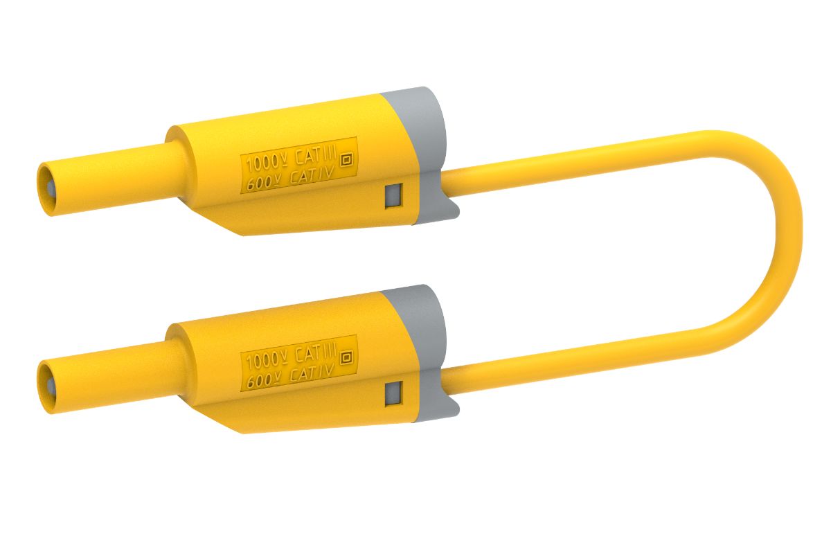 Electro PJP Test Lead 36A, 1kV, Yellow, 50 cm Lead Length