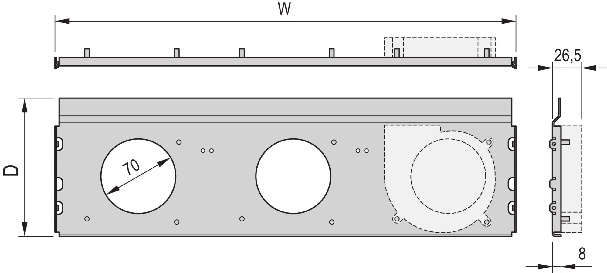 nVent SCHROFF Steel Base Plate, 6 U