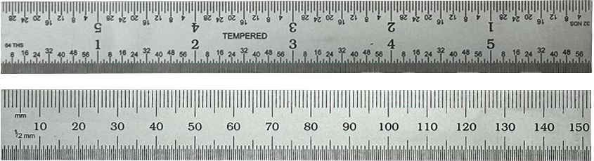 RS PRO 150 mm Steel Rule Imperial, Metric