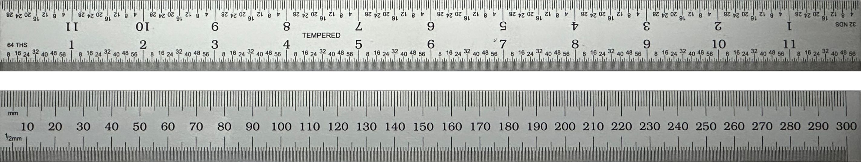 RS PRO 300 mm Steel Rule Metric, Imperial