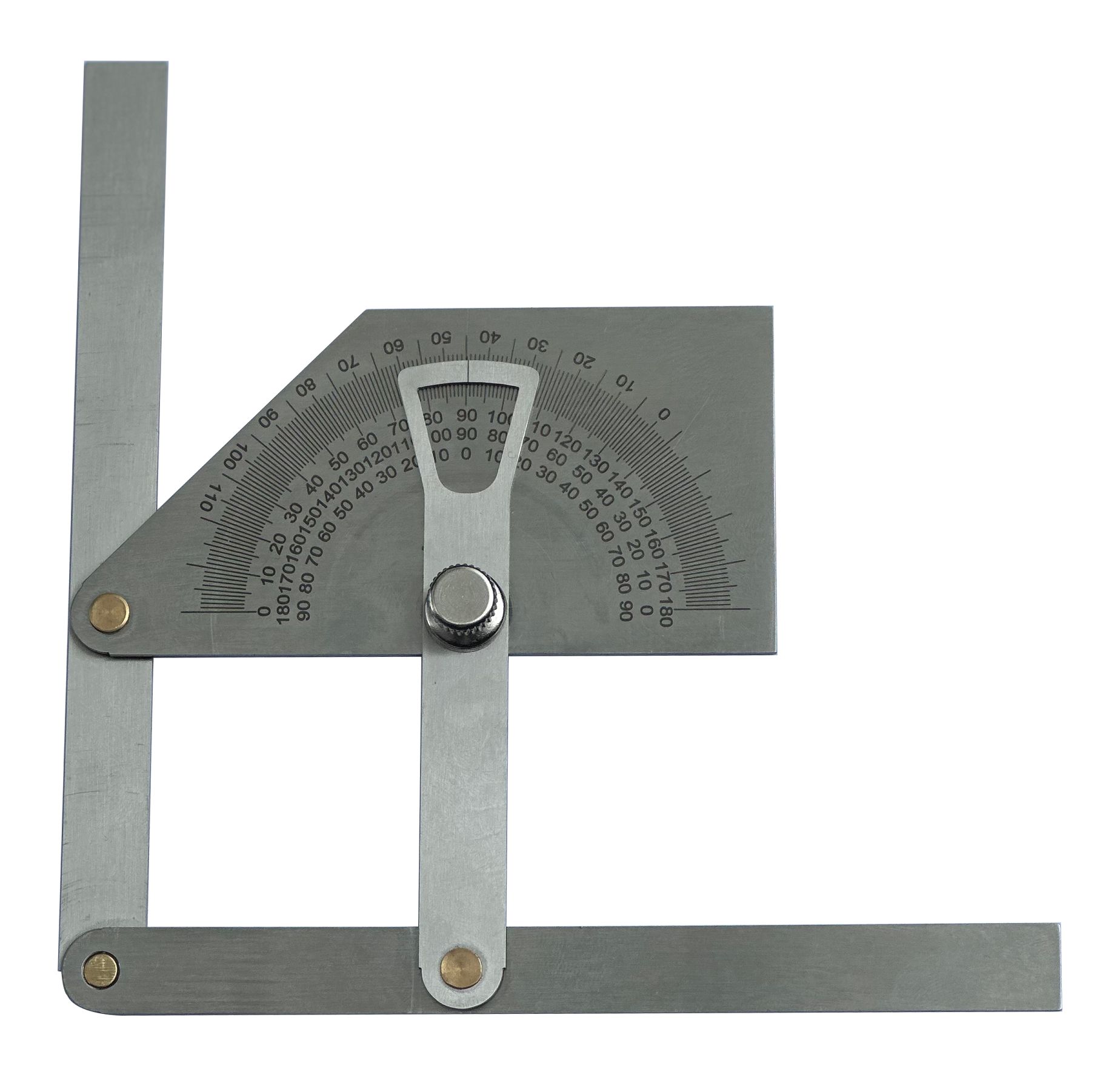 274-1073 RS PRO Vernier Imperial/Metric Bevel Angle Protractor, 160 mm Stainless Steel Blade