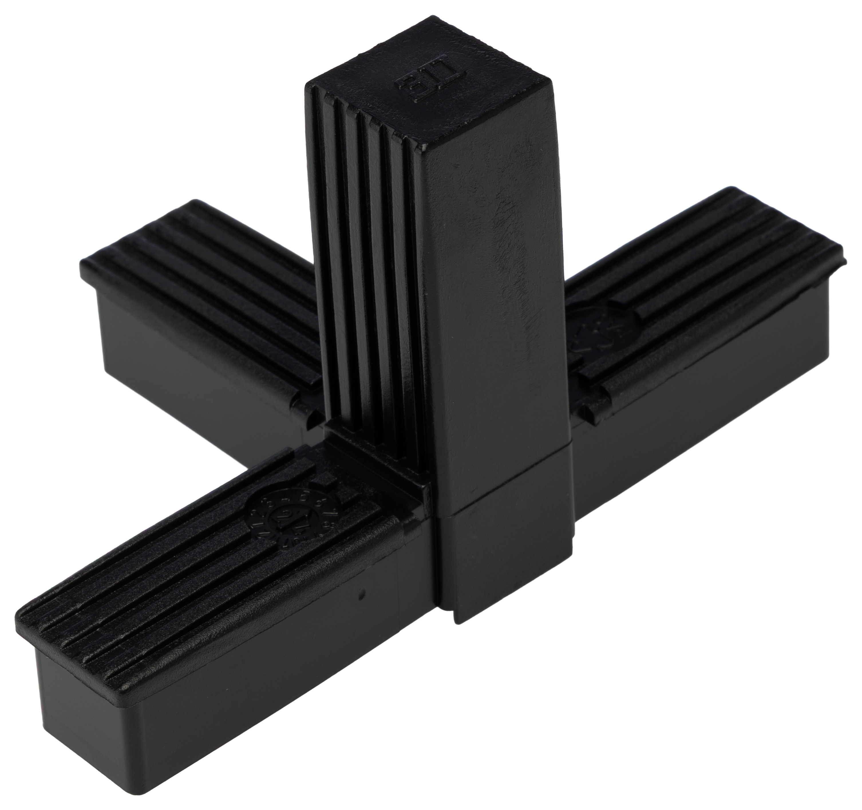 RS PRO 4-Way Connector, Square Tube Connector, Strut Profile 25 mm, Round Tube Size 25 x 25 mm