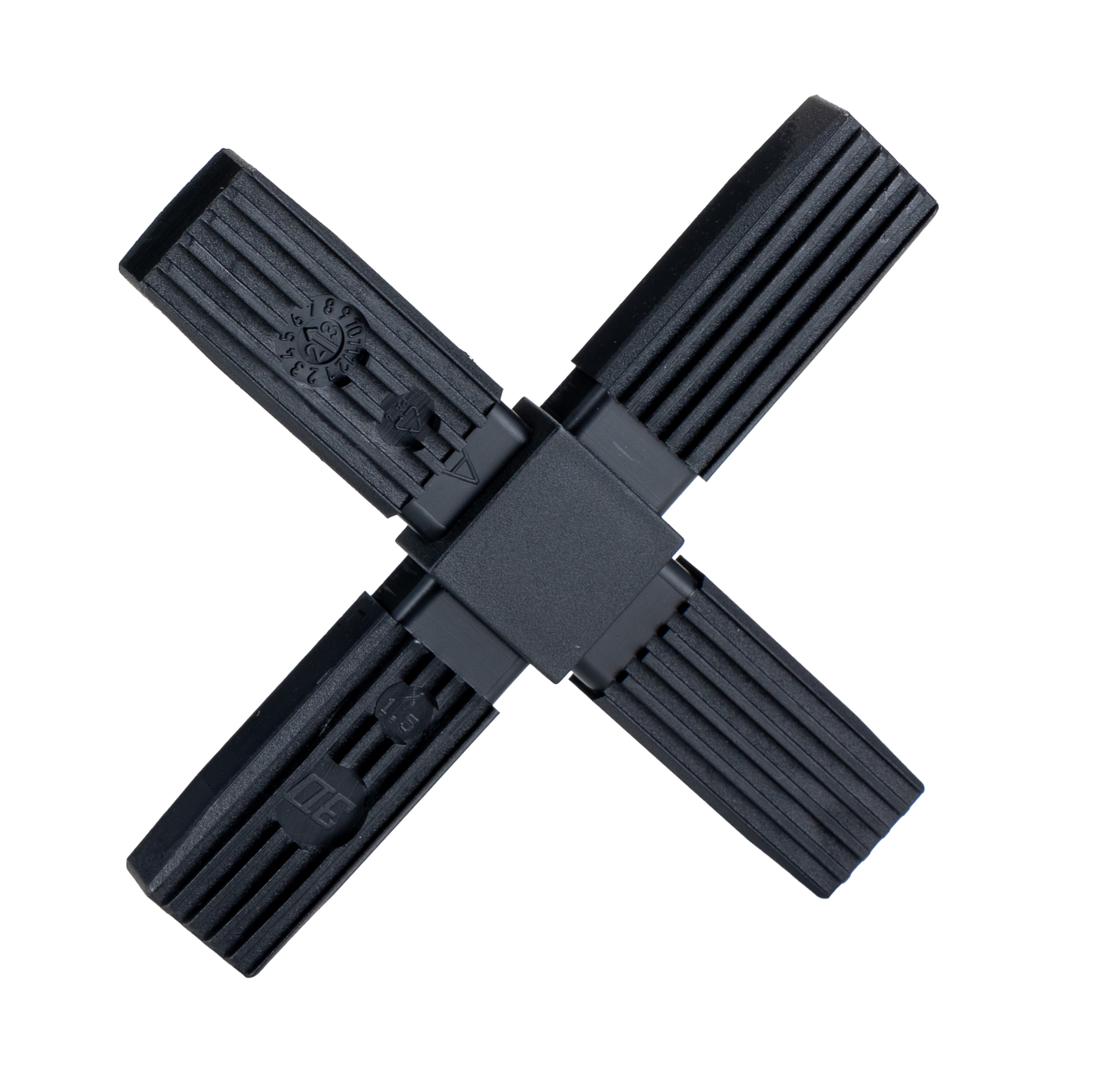RS PRO 4-Way Connector, Flat Square Tube Connector, Strut Profile 25 mm, Round Tube Size 25 x 25 mm