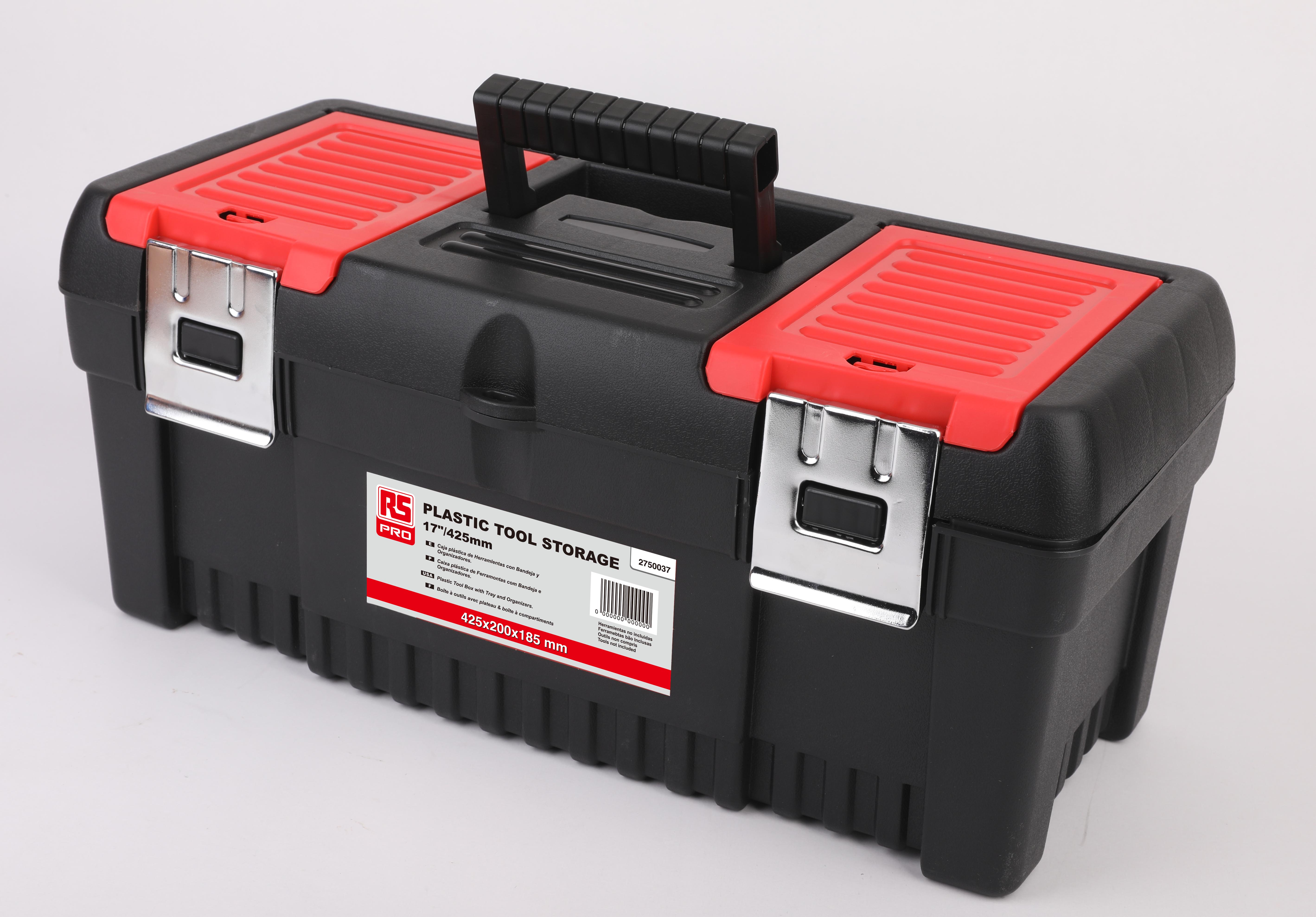 RS PRO Carbon Steel, Polypropylene Tool Box 185 mm 425 mm 200mm
